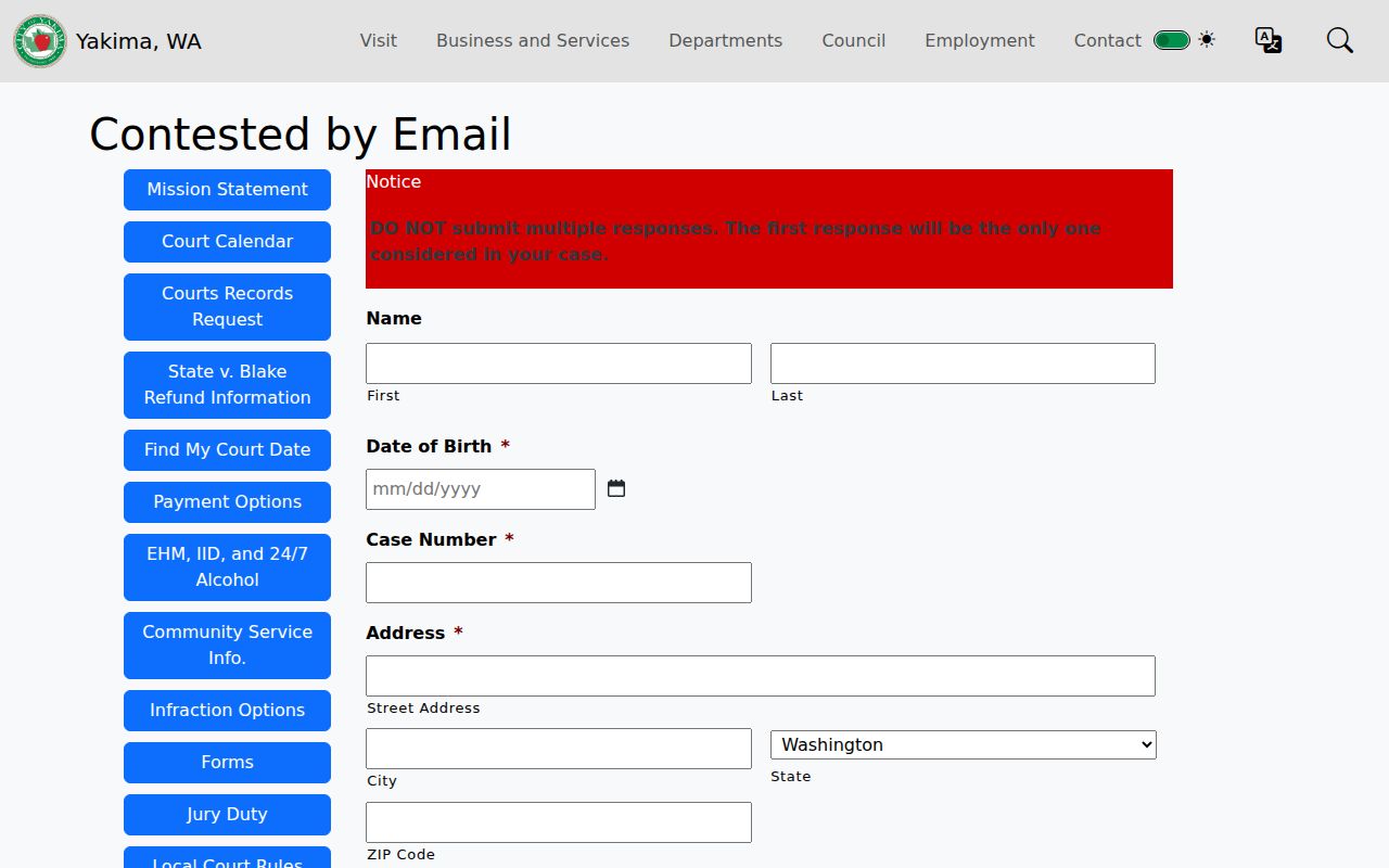 Yakima contested traffic infraction email form