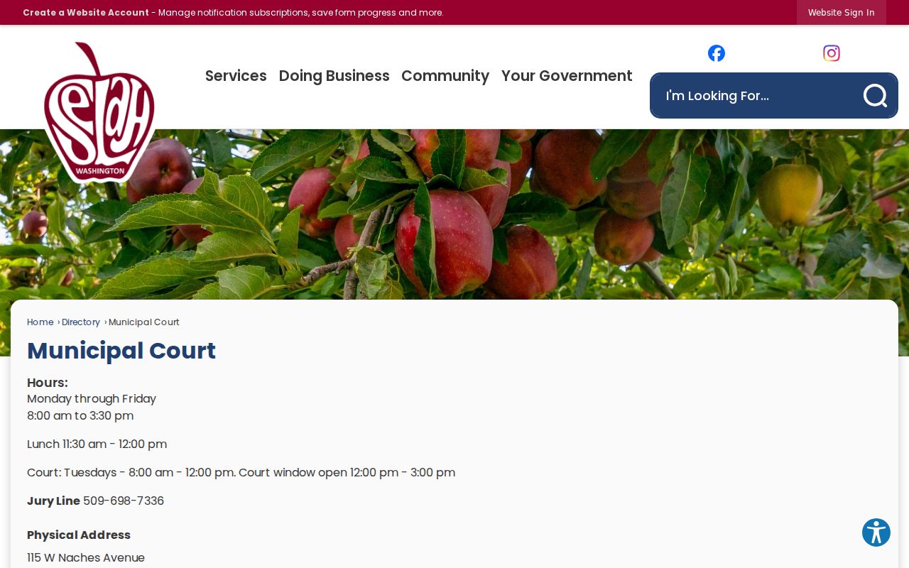 Selah court staff directory with direct contact information